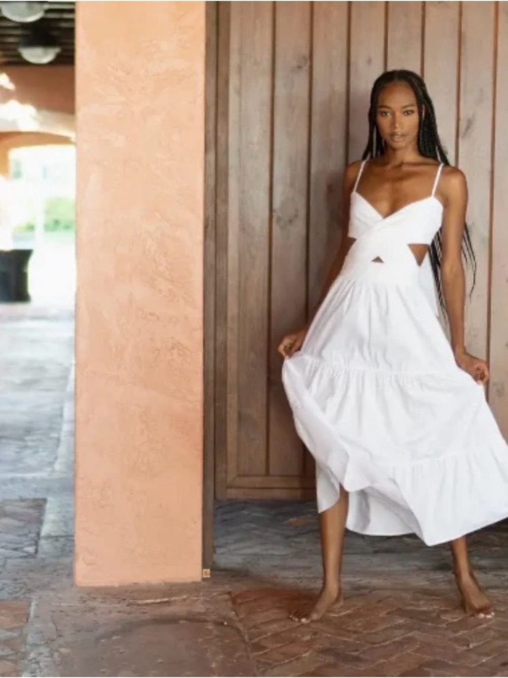 Krewe Du Q White Tiered Maxi Dress